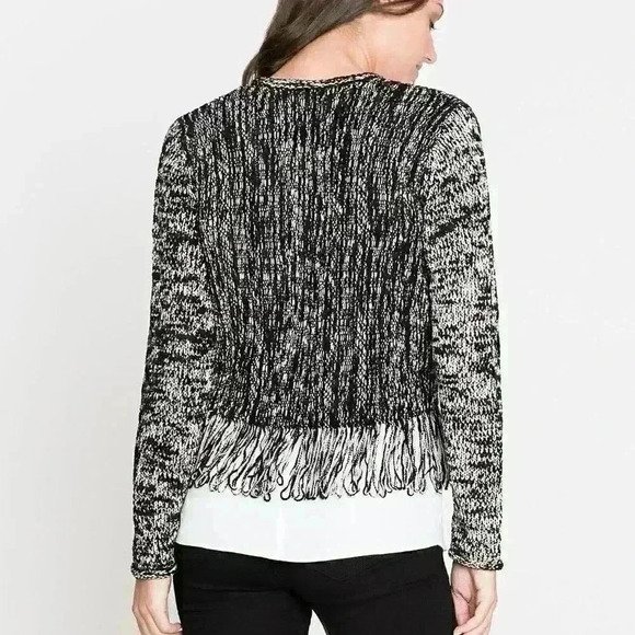 𝅺nic+zoe Fringe Worthy Jacket Black Petite Large - Picture 3 of 13